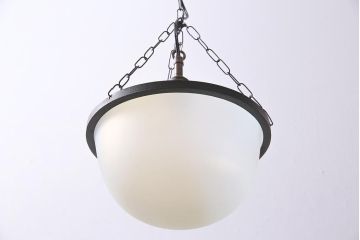 アンティーク照明　和製　リメイク　大正ロマン　オパールセントのハンギングボウル(天井照明、吊り下げ照明)(R-044909)