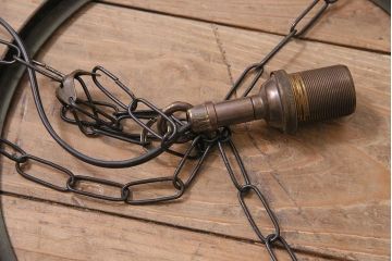 アンティーク照明　和製　リメイク　大正ロマン　オパールセントのハンギングボウル(天井照明、吊り下げ照明)(R-044909)