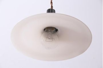 アンティーク照明　昭和レトロ　懐かしさ溢れる平笠シェードのペンダントライト(天井照明、吊り下げ照明、電笠)(R-044910)