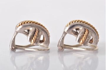 ヴィンテージアクセサリー　Tiffany&Co.(ティファニー)　イエローゴールド18K　スターリングシルバー　ビンテージイヤリング(R-044916)