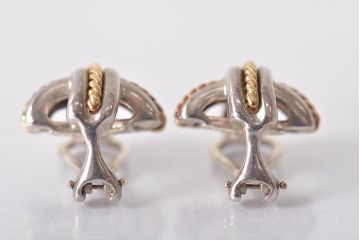 ヴィンテージアクセサリー　Tiffany&Co.(ティファニー)　イエローゴールド18K　スターリングシルバー　ビンテージイヤリング(R-044916)