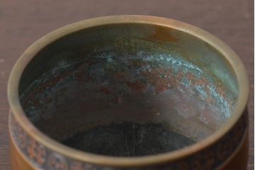 明治〜大正　黒檀製　煙草盆4点(銅火入、唐木、たばこ盆)(R-044918)