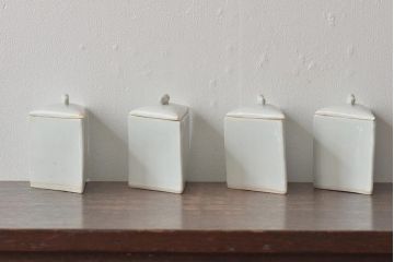 明治〜大正　黒檀製　煙草盆4点(銅火入、唐木、たばこ盆)(R-044918)