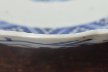 江戸期　古伊万里　大明成化年製　蛸唐草文　七寸皿2枚(変形皿、和食器)(R-044920)