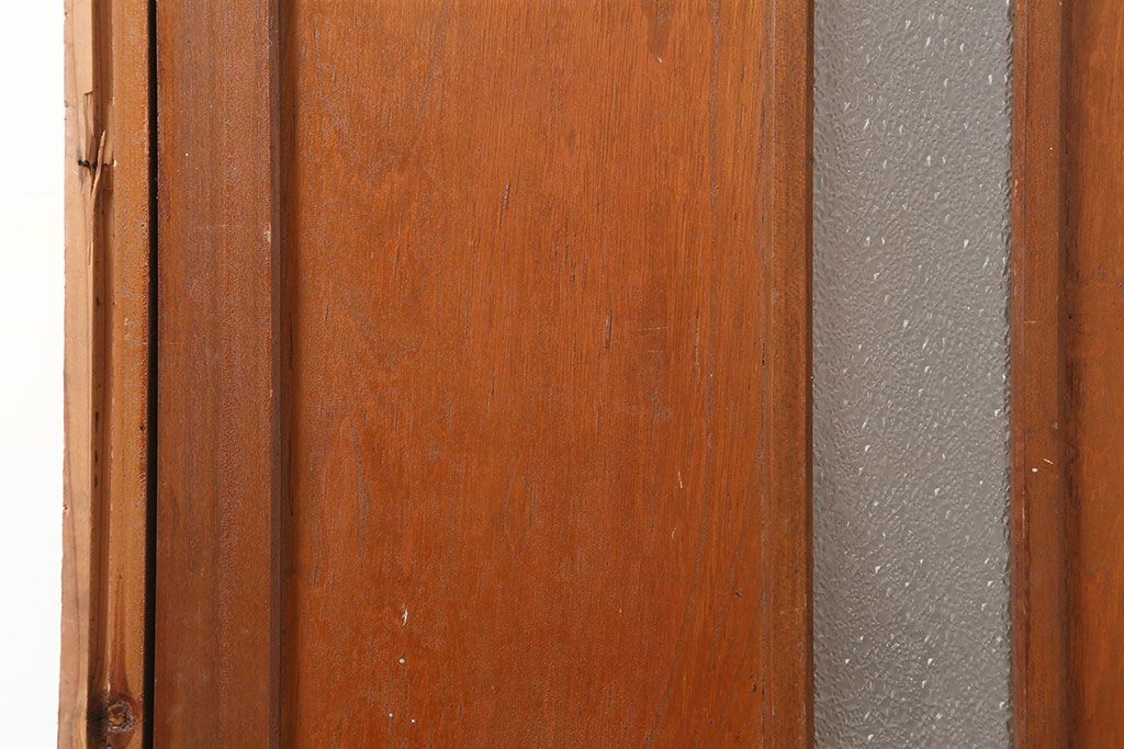 アンティーク建具　昭和中期　ガラス入りのデザインが魅力のドア(木製扉)(R-044922)