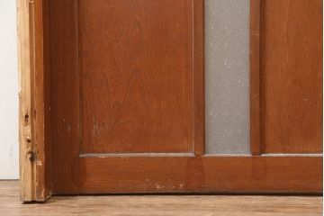 アンティーク建具　昭和中期　ガラス入りのデザインが魅力のドア(木製扉)(R-044922)