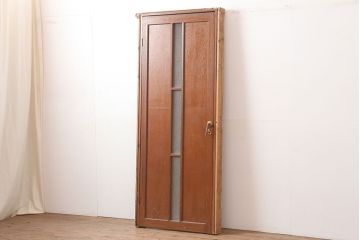 アンティーク建具　昭和中期　ガラス入りのデザインが魅力のドア(木製扉)(R-044922)