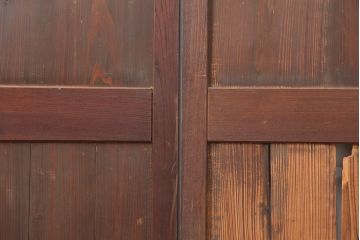 アンティーク建具　明治期　シンプルな板戸2枚セット(帯戸、引き戸、建具)(R-044923)