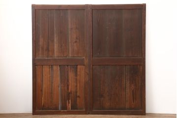 アンティーク建具　明治期　シンプルな板戸2枚セット(帯戸、引き戸、建具)(R-044923)