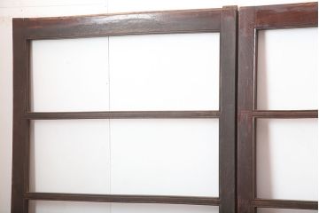 アンティーク建具　大正期　総ケヤキ材　大正ロマン香るお部屋におすすめなガラス戸4枚セット(引き戸、建具)(R-044924)