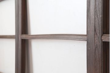 アンティーク建具　大正期　総ケヤキ材　大正ロマン香るお部屋におすすめなガラス戸4枚セット(引き戸、建具)(R-044924)