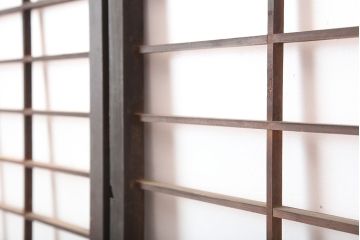 アンティーク建具　シンプルで取り入れやすい障子戸2枚セット(引き戸、建具)(R-044925)