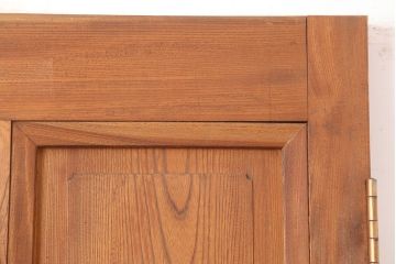 アンティーク建具　大正昭和初期　木製　杢目が美しい総ケヤキ材製のドア(木製扉)(R-044927)