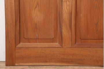 アンティーク建具　大正昭和初期　木製　杢目が美しい総ケヤキ材製のドア(木製扉)(R-044927)