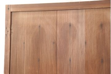 アンティーク建具　明治大正期　味のある風合いの格子扉(木製ドア)(R-044929)