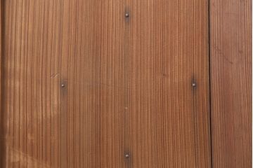 アンティーク建具　明治大正期　味のある風合いの格子扉(木製ドア)(R-044929)