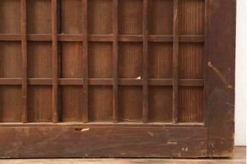 アンティーク建具　明治大正期　木味が魅力の古い格子扉(木製ドア)(R-044930)