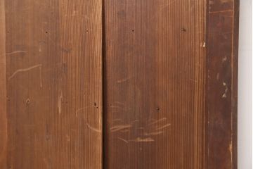 アンティーク建具　明治大正期　木味が魅力の古い格子扉(木製ドア)(R-044930)