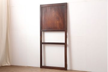 アンティーク建具　明治大正期　総ケヤキ材　鏡板一枚板　杢目が魅力の帯ドア(木製扉)(R-044931)