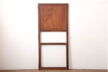 アンティーク建具　明治大正期　総ケヤキ材　鏡板一枚板　杢目が魅力の帯ドア(木製扉)(R-044931)