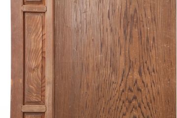 アンティーク建具　大正昭和初期　杉材一枚板　凝ったつくりの木製ドア(扉)(R-044933)