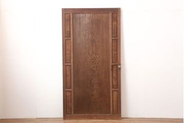 アンティーク建具　大正昭和初期　杉材一枚板　凝ったつくりの木製ドア(扉)(R-044933)