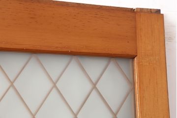 アンティーク建具　昭和中期　胡麻・麻の葉　組子がおしゃれなガラス戸2枚セット(引き戸、建具)(R-044935)