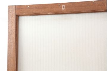 アンティーク建具　昭和中期　銀モールガラス入り　昭和レトロなガラス扉(木製ドア)(R-044936)