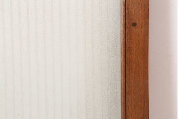 アンティーク建具　昭和中期　銀モールガラス入り　昭和レトロなガラス扉(木製ドア)(R-044936)