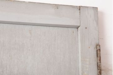 アンティーク建具　昭和中期　ダイヤガラス入り　フレンチシャビーにも合うペイントドア(木製扉)(R-044940)