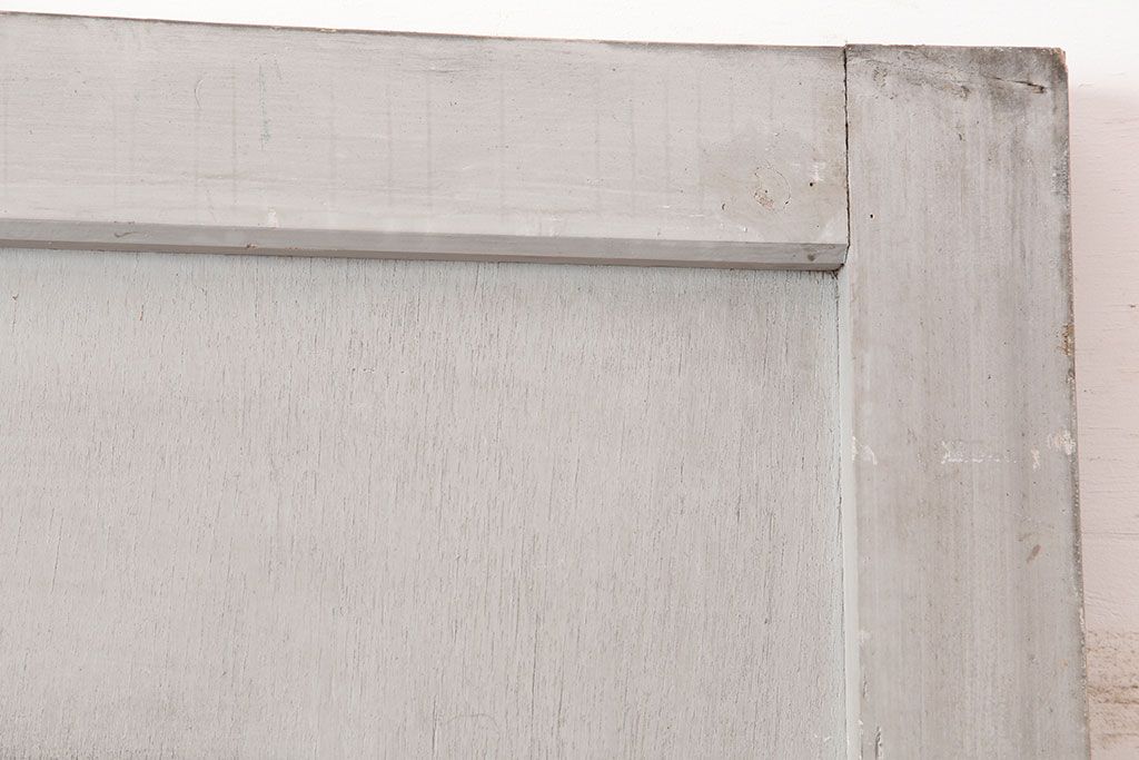 アンティーク建具　昭和中期　ダイヤガラス入り　フレンチシャビーにも合うペイントドア(木製扉)(R-044940)