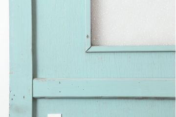 アンティーク建具　昭和中期　ダイヤガラス入り　フレンチシャビーにも合うペイントドア(木製扉)(R-044941)