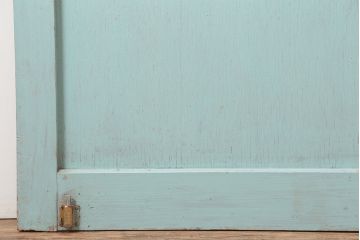 アンティーク建具　昭和中期　ダイヤガラス入り　フレンチシャビーにも合うペイントドア(木製扉)(R-044941)