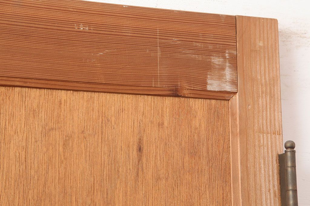 ヴィンテージ建具　昭和中期　シンプルで取り入れやすい両開き親子ドア2枚(1対)セット　(R-044946)