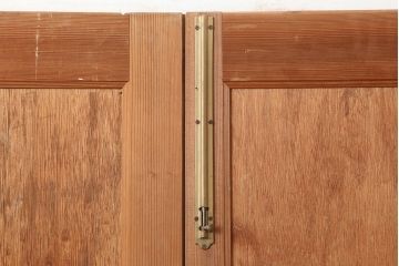 ヴィンテージ建具　昭和中期　シンプルで取り入れやすい両開き親子ドア2枚(1対)セット　(R-044946)