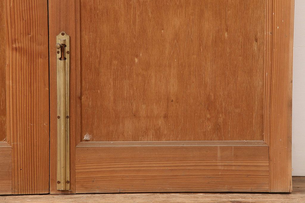 ヴィンテージ建具　昭和中期　シンプルで取り入れやすい両開き親子ドア2枚(1対)セット　(R-044946)