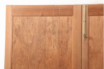 アンティーク建具　昭和中期　両開き　大正ロマン風に仕上がる親子ドア(木製扉)(R-044946)