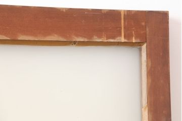アンティーク建具　昭和中期　ヒノキ材　すりガラス　ノスタルジックな雰囲気が魅力の木製ドア(ガラス扉)(R-044948)