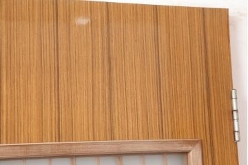 【簡易リペア限定品】レトロ建具　昭和レトロ　和の風情が感じられる組子入りの木製ドア(ガラス扉)(R-044949)