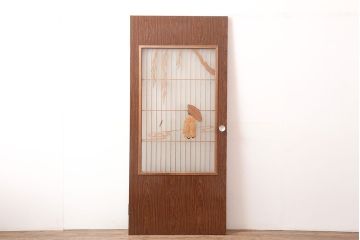 レトロ建具　昭和レトロ　和の風情が感じられる組子入りの木製ドア(ガラス扉)(R-044949)