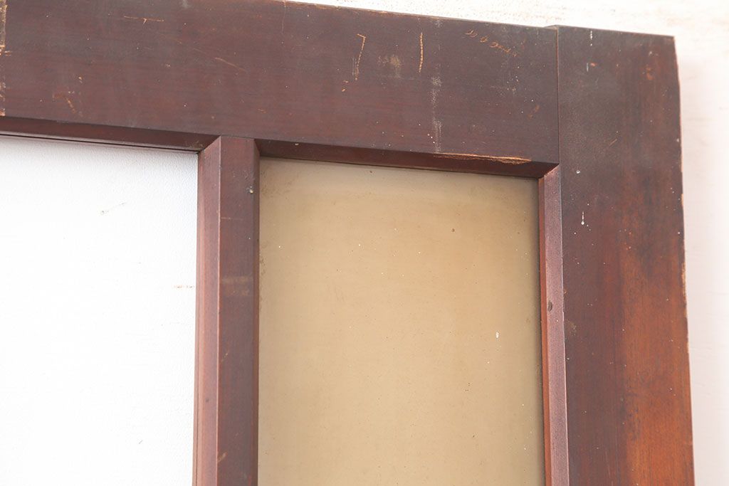 アンティーク建具　昭和初期　総ヒノキ材　上手物!凛とした佇まいが魅力の木製ドア(ガラス扉)(R-044951)