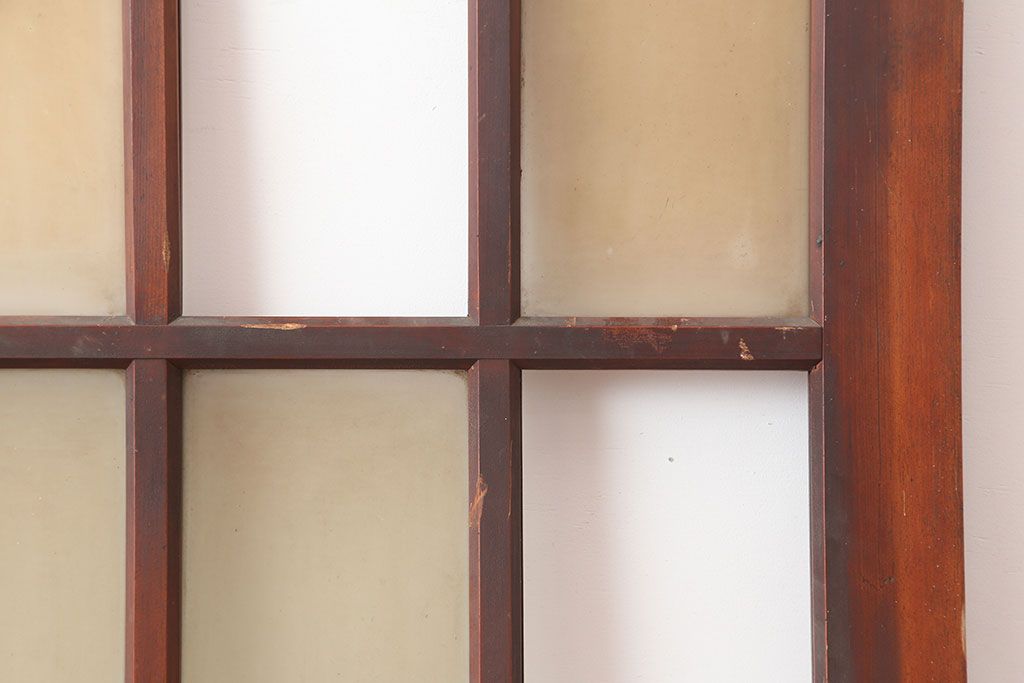 アンティーク建具　昭和初期　総ヒノキ材　上手物!凛とした佇まいが魅力の木製ドア(ガラス扉)(R-044951)