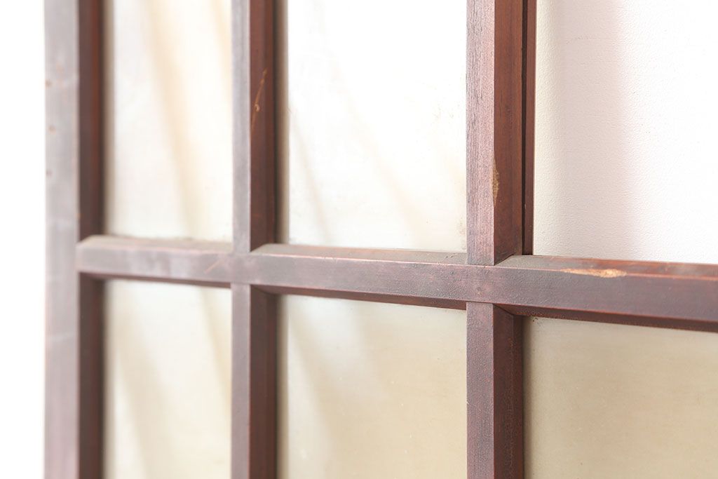 アンティーク建具　昭和初期　総ヒノキ材　上手物!凛とした佇まいが魅力の木製ドア(ガラス扉)(R-044951)