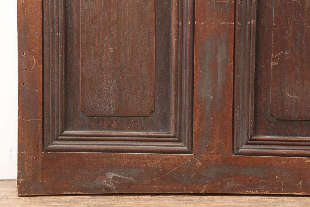 アンティーク建具　昭和初期　総ヒノキ材　上手物!凛とした佇まいが魅力の木製ドア(ガラス扉)(R-044951)