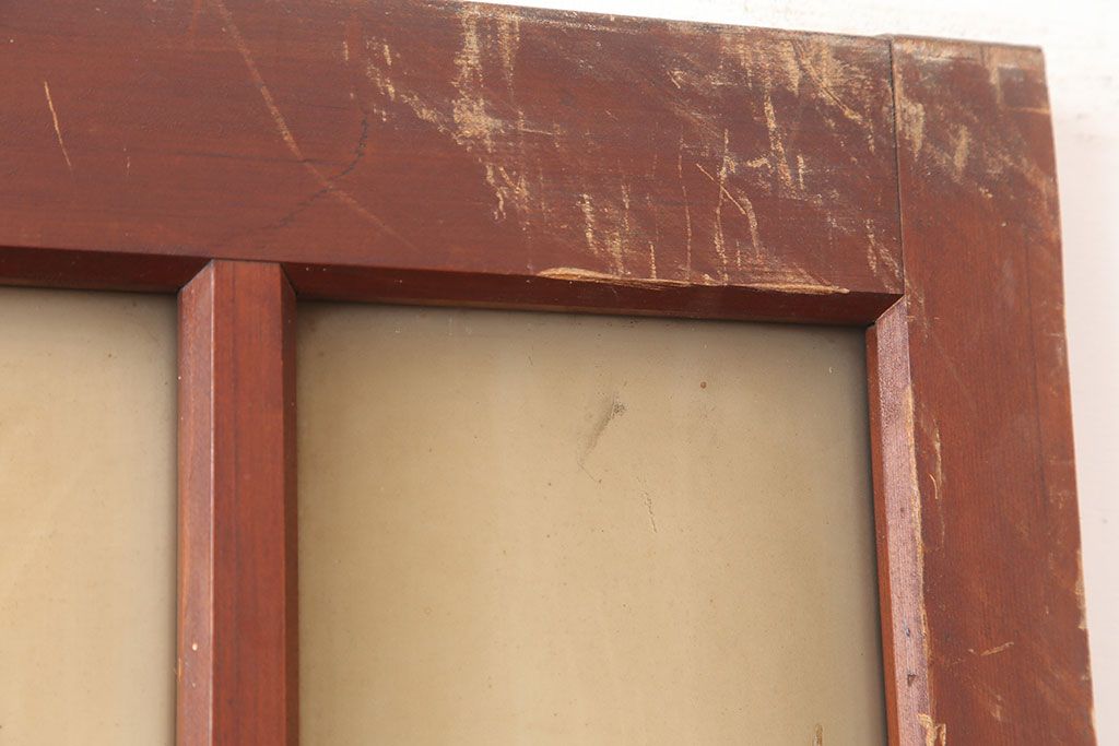 アンティーク建具　昭和初期　総ヒノキ材　上手物!凛とした佇まいが魅力の木製ドア(ガラス扉)(R-044951)