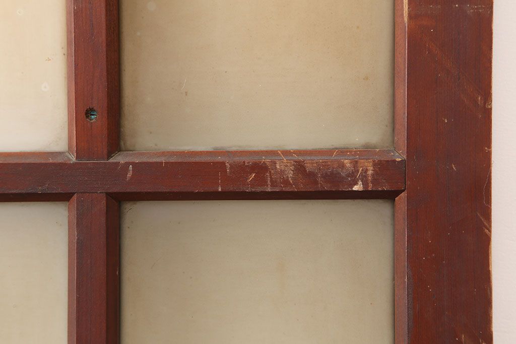 アンティーク建具　昭和初期　総ヒノキ材　上手物!凛とした佇まいが魅力の木製ドア(ガラス扉)(R-044951)