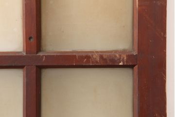 アンティーク建具　昭和初期　総ヒノキ材　上手物!凛とした佇まいが魅力の木製ドア(ガラス扉)(R-044951)