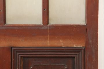 アンティーク建具　昭和初期　総ヒノキ材　上手物!凛とした佇まいが魅力の木製ドア(ガラス扉)(R-044951)