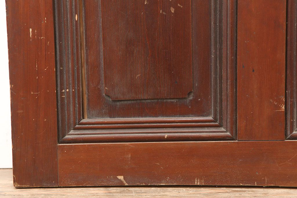 アンティーク建具　昭和初期　総ヒノキ材　上手物!凛とした佇まいが魅力の木製ドア(ガラス扉)(R-044951)