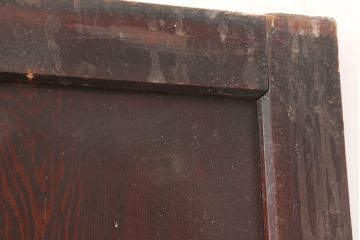 アンティーク建具　明治期　古い木の風合いが魅力のシンプルな板戸2枚セット(帯戸、引き戸)(R-044953)
